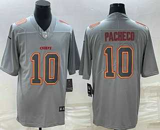 Men%27s Kansas City Chiefs #10 Isiah Pacheco Gray Atmosphere Fashion Stitched Jersey